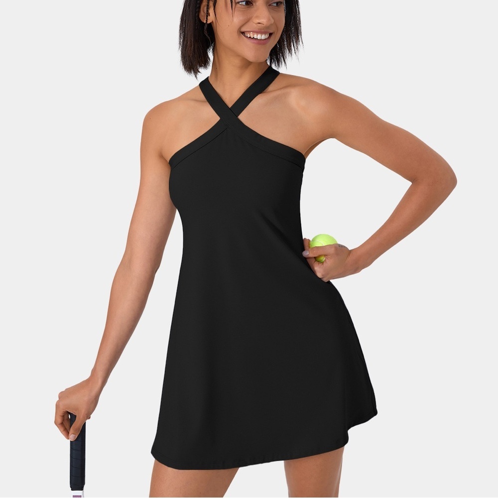 HALARA Backless Crisscross 2-Piece Flared Mini Tennis Dress Size L